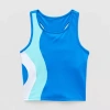 Xersion Little & Big Kid Girls Crew Neck Sleeveless Active Tank Top In Blue