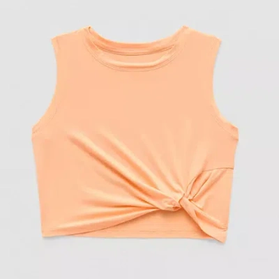 Xersion Little & Big Kid Girls Crew Neck Sleeveless Active Tank Top In Orange