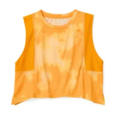 Xersion Little & Big Kid Girls Crew Neck Sleeveless Active Tank Top In Yellow