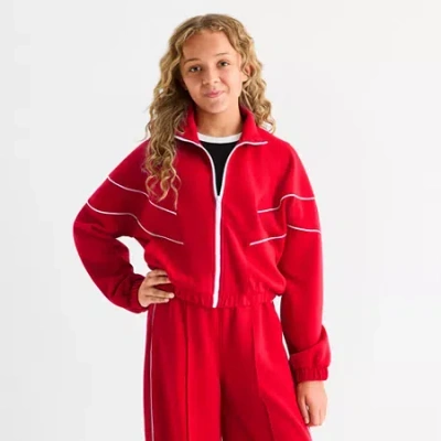 Xersion Little & Big Kid Girls Lightweight Track Jacket In Red