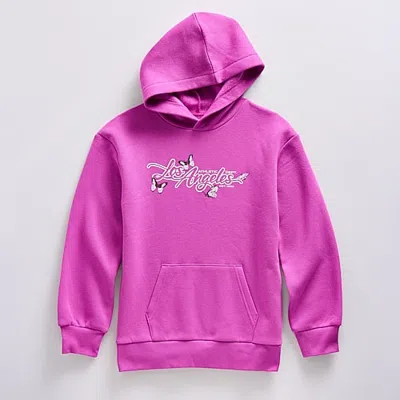 Xersion Little & Big Kid Girls Long Sleeve Fleece Active Hoodie In Pink