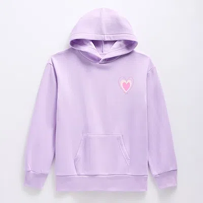 Xersion Little & Big Kid Girls Long Sleeve Fleece Active Hoodie In Purple