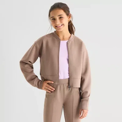 Xersion Little & Big Kid Girls Long Sleeve Hoodie In Gold