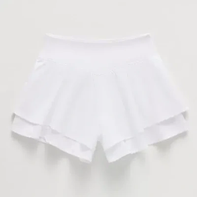 Xersion Little & Big Kid Girls Mid Rise Pull-on Short In White