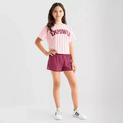 Xersion Little & Big Kid Girls Mid Rise Running Short In Red