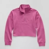 Xersion Little & Big Kid Girls Mock Neck Long Sleeve Fleece Active Quarter-zip Pullover In Pink
