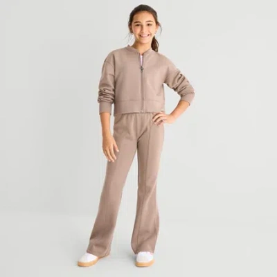 Xersion Little & Big Kid Girls Straight Regular Fit Pull-on Pant In Brown