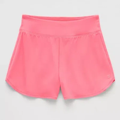 Xersion Little & Big Kid Girls Stretch Fabric Mid Rise Pull-on Short In Pink