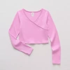 Xersion Little & Big Kid Girls V Neck Long Sleeve Active T-shirt In Pink