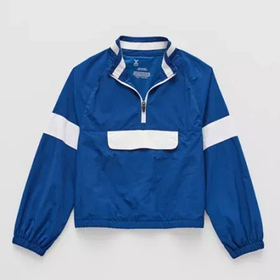 Xersion Little & Big Kid Girls Water Resistant Lightweight Anorak In Blue