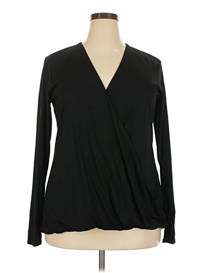 Pre-owned Xersion Long Sleeve Blouse In Black