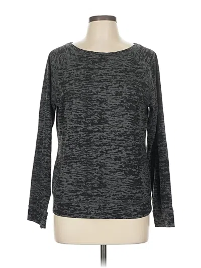 Pre-owned Xersion Long Sleeve Top Gray Boatneck Tops