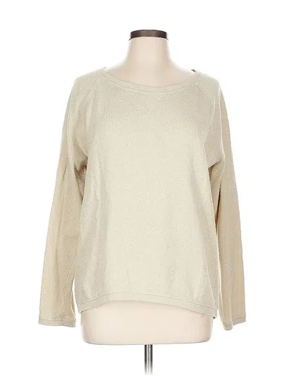 Pre-owned Xersion Long Sleeve Top Ivory Boatneck Tops In White