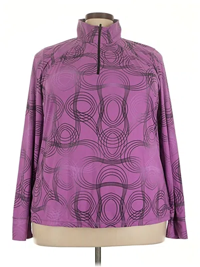Pre-owned Xersion Long Sleeve Top Purple Mock Neckline Tops