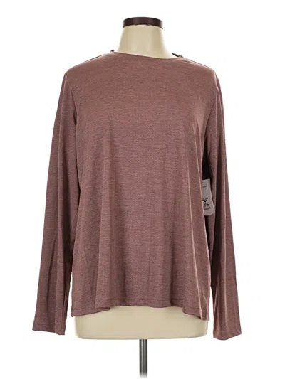 Xersion Long Sleeve T-shirt In Brown