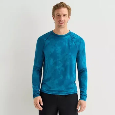 Xersion Mens Crew Neck Long Sleeve Quick Dry T-shirt In Blue
