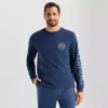 Xersion Mens Crew Neck Long Sleeve Regular Fit Graphic T-shirt In Blue