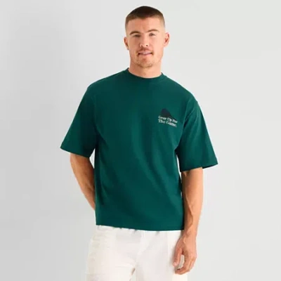 Xersion Mens Crew Neck Short Sleeve Oversized Graphic T-shirt In Green