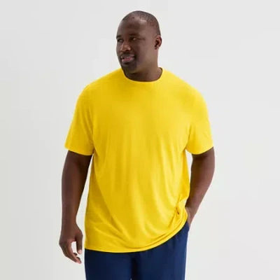Xersion Mens Crew Neck Short Sleeve Quick Dry Big And Tall T-shirt In Yellow