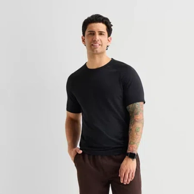 Xersion Mens Crew Neck Short Sleeve Quick Dry T-shirt In Black