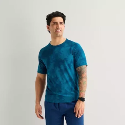 Xersion Mens Crew Neck Short Sleeve Quick Dry T-shirt In Blue