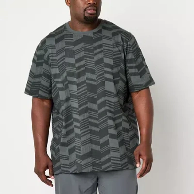 Xersion Mens Crew Neck Short Sleeve Regular Fit Big And Tall Graphic T-shirt In Black