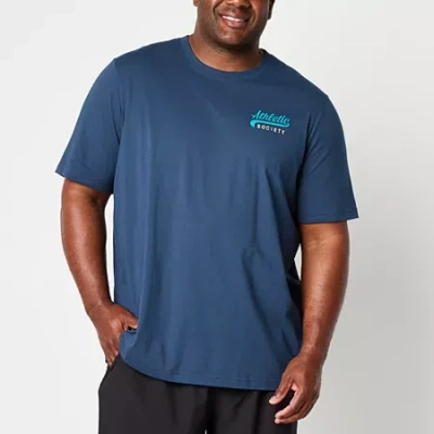 Xersion Mens Crew Neck Short Sleeve Regular Fit Big And Tall Graphic T-shirt In Blue
