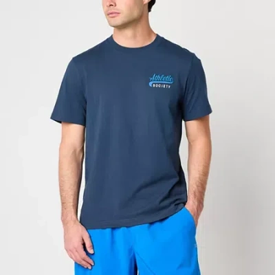 Xersion Mens Crew Neck Short Sleeve Regular Fit Graphic T-shirt In Blue