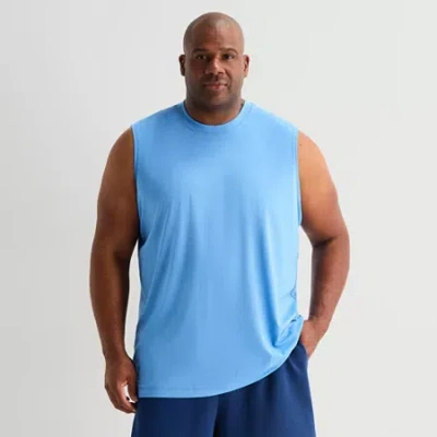 Xersion Mens Crew Neck Sleeveless Big Muscle T-shirt In Blue