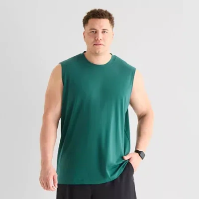 Xersion Mens Crew Neck Sleeveless Big Muscle T-shirt In Green