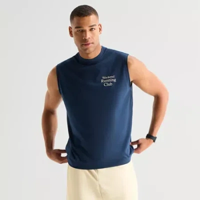 Xersion Mens Crew Neck Sleeveless Muscle T-shirt In Blue