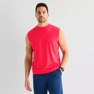 Xersion Mens Crew Neck Sleeveless Muscle T-shirt In Red