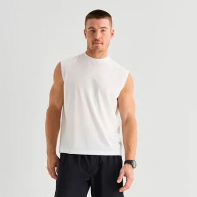 Xersion Mens Crew Neck Sleeveless Muscle T-shirt In White
