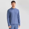 Xersion Mens Long Sleeve Active Quarter-zip Pullover In Blue