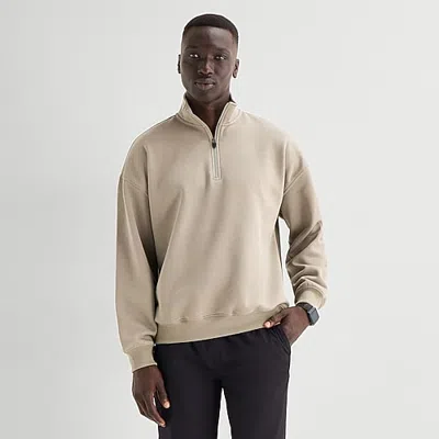 Xersion Mens Mock Neck Long Sleeve Active Quarter-zip Pullover In Gray
