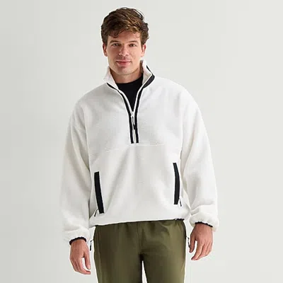 Xersion Mens Mock Neck Long Sleeve Active Quarter-zip Pullover In White