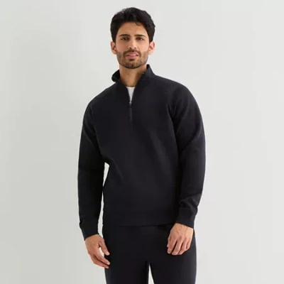 Xersion Mens Mock Neck Long Sleeve Quarter-zip Pullover In Blue