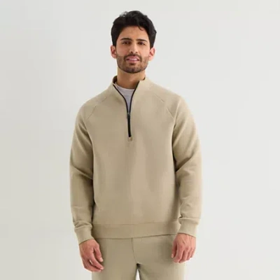 Xersion Mens Mock Neck Long Sleeve Quarter-zip Pullover In Nude