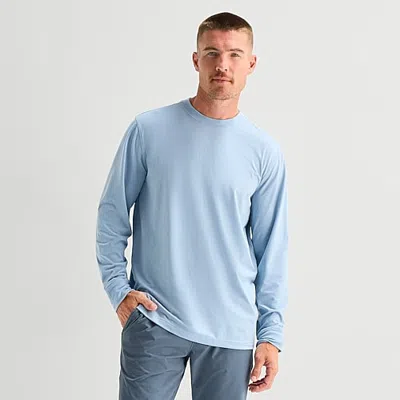 Xersion Mens Round Neck Long Sleeve Active Husky T-shirt In Blue