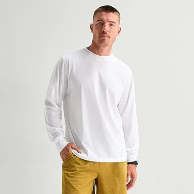 Xersion Mens Round Neck Long Sleeve Active Husky T-shirt In White
