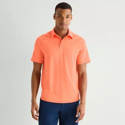 Xersion Mens Short Sleeve Polo Shirt In Orange