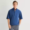 Xersion Mens Short Sleeve Quarter-zip Pullover In Blue