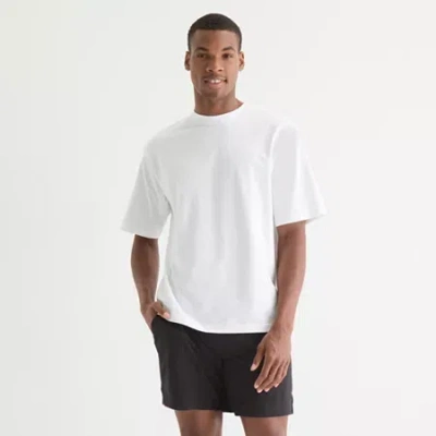 Xersion Oversized Heavyweight Mens Crew Neck Short Sleeve Active T-shirt In White