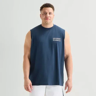 Xersion Oversized Mens Crew Neck Sleeveless Big And Tall Muscle T-shirt In Blue