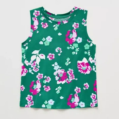 Xersion Performance Little & Big Kid Girls Crew Neck Sleeveless Active Tank Top In Green