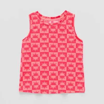 Xersion Performance Little & Big Kid Girls Crew Neck Sleeveless Active Tank Top In Pink