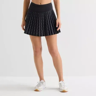 Xersion Pleated Womens 4" High Rise Skort In Black