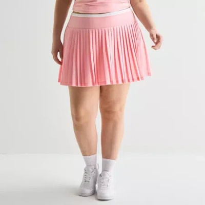 Xersion Pleated Womens 5" High Rise Plus Skort In Pink