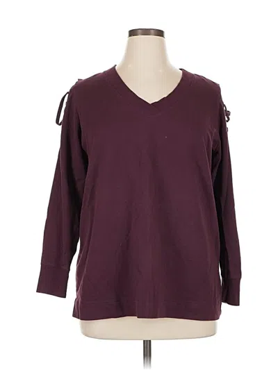 Pre-owned Xersion Pullover Sweater In Burgundy