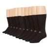 Xersion Quick-dri Mens 10 Pair Crew Socks In Black